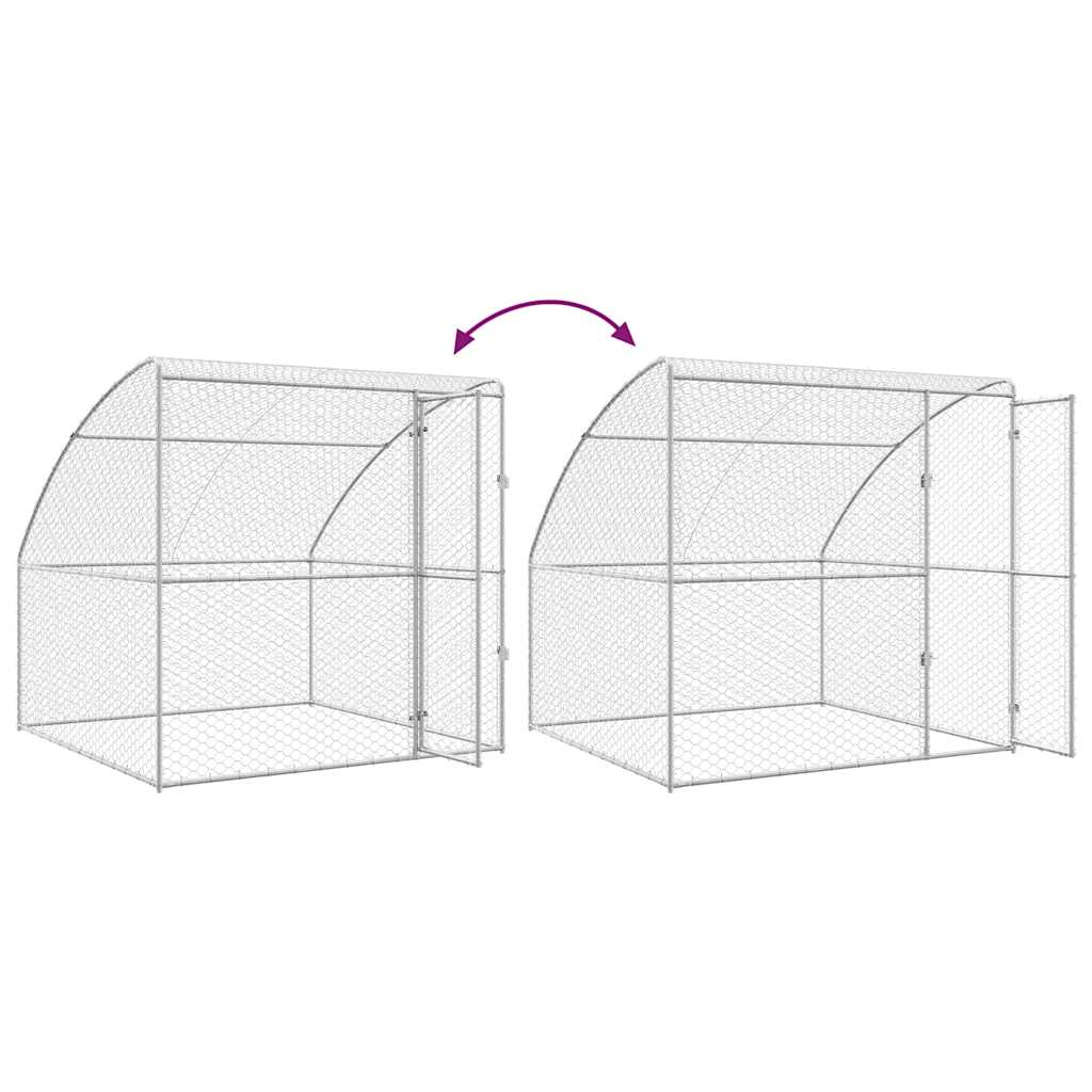 Hundehus 2 stk. Sølv 4 x 2 x 2 m Galvaniseret stål