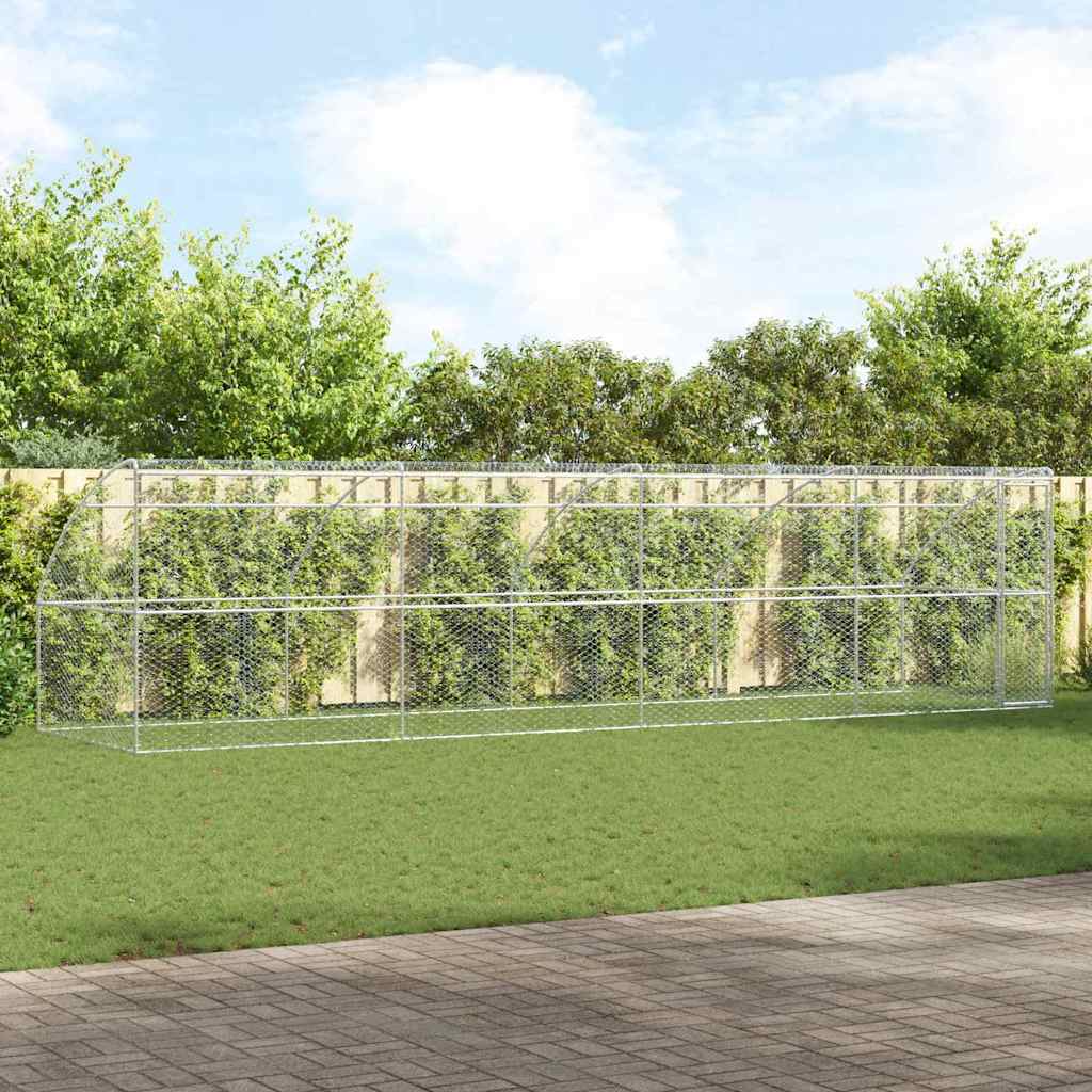 Hundehus 4 stk. Sølv 8 x 2 x 2 m Galvaniseret stål