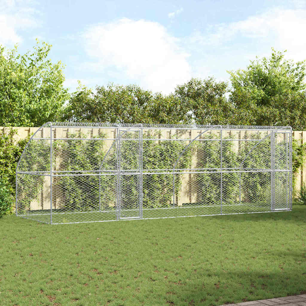 Hundehus 3 stk. Sølv 6 x 2 x 2 m Galvaniseret stål