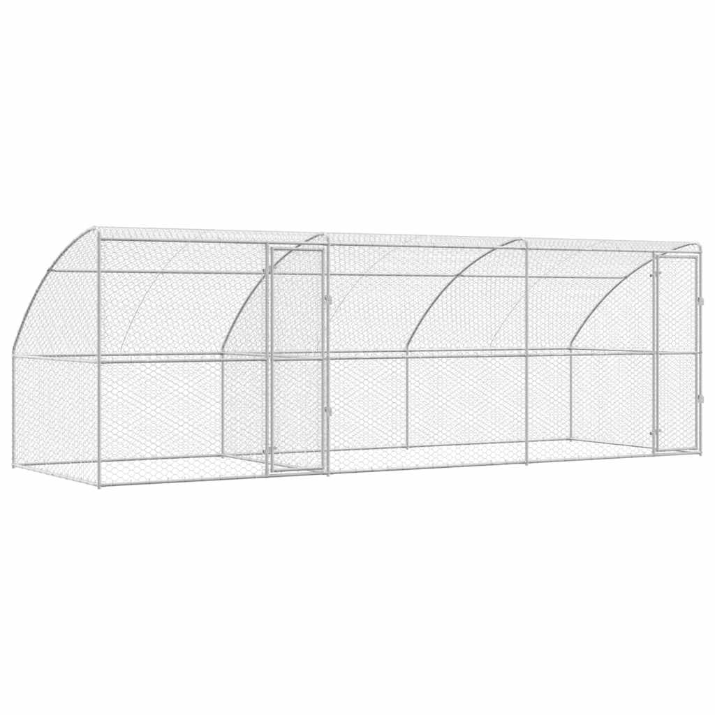 Hundehus 3 stk. Sølv 6 x 2 x 2 m Galvaniseret stål