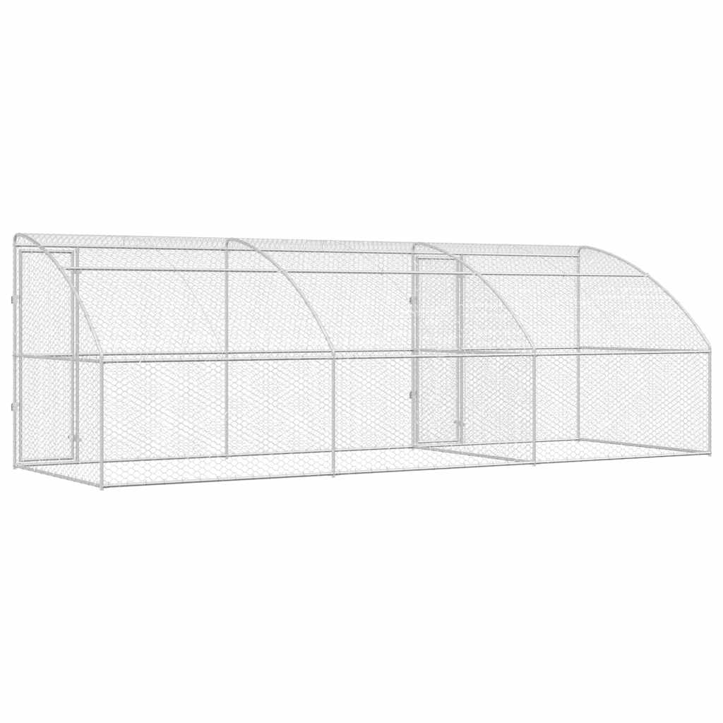 Hundehus 3 stk. Sølv 6 x 2 x 2 m Galvaniseret stål