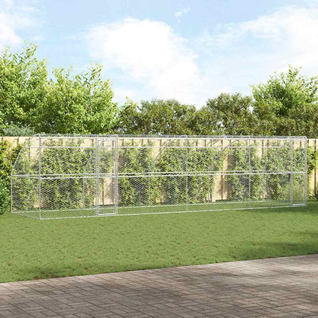 Hundehus 4 stk. Sølv 8 x 2 x 2 m Galvaniseret stål