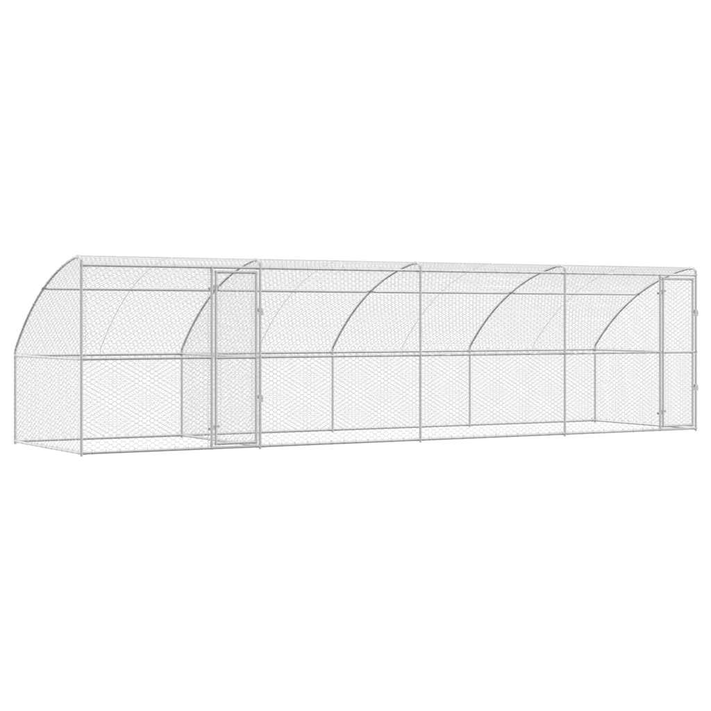 Hundehus 4 stk. Sølv 8 x 2 x 2 m Galvaniseret stål