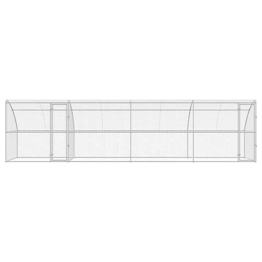 Hundehus 4 stk. Sølv 8 x 2 x 2 m Galvaniseret stål