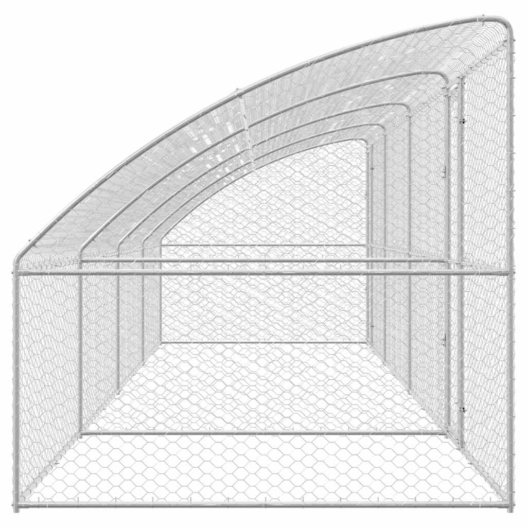 Hundehus 4 stk. Sølv 8 x 2 x 2 m Galvaniseret stål