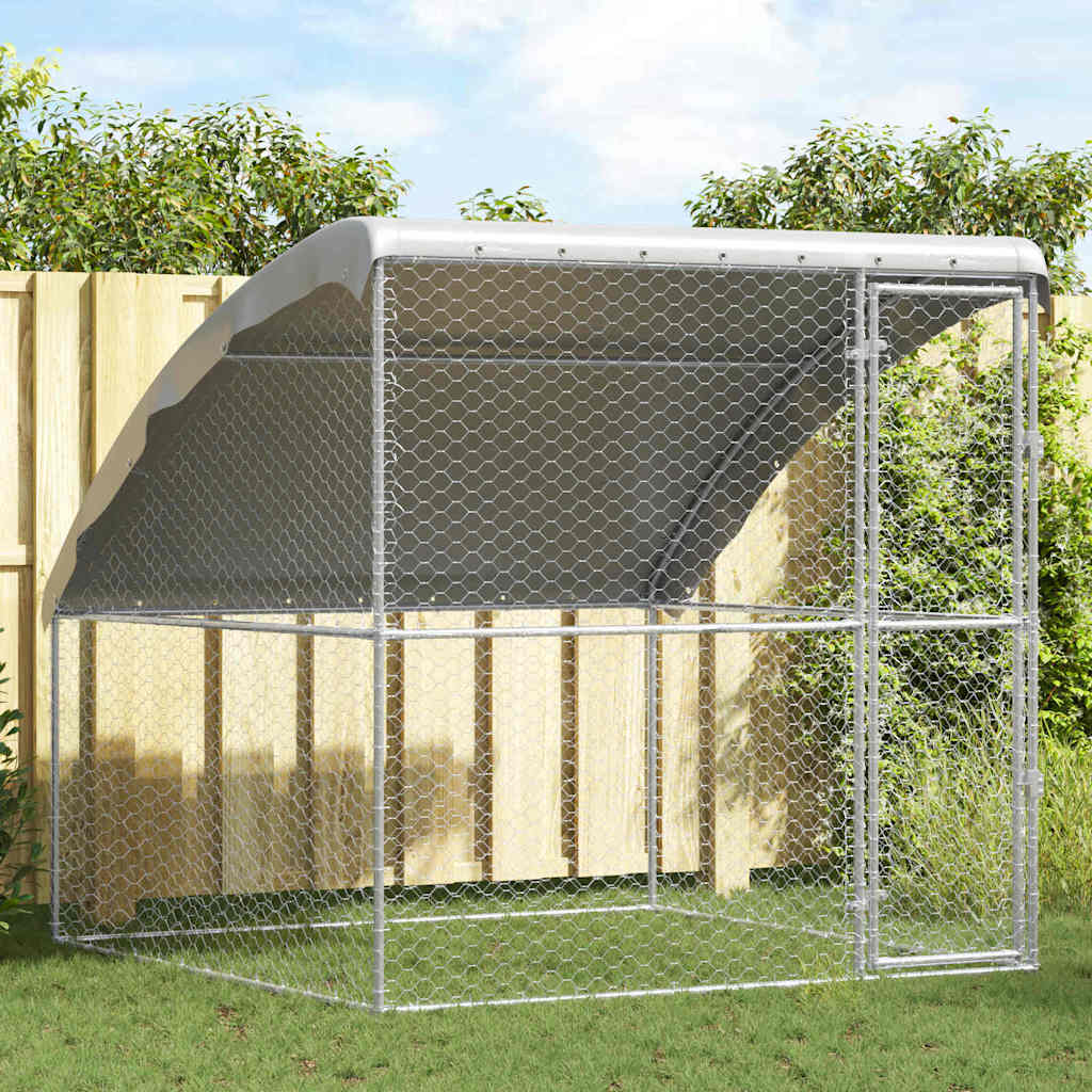 Hundehus Sølv 2 x 2 x 2 m Galvaniseret stål