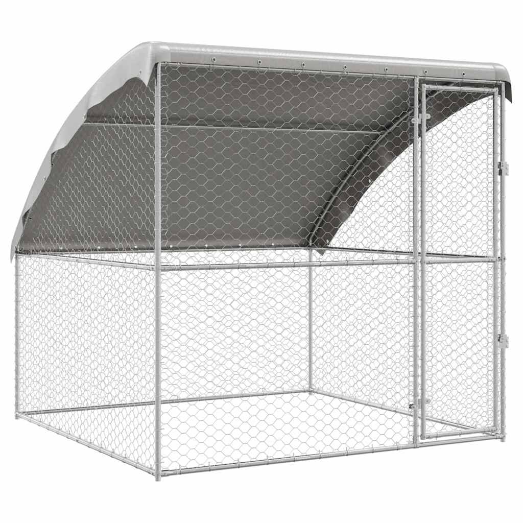 Hundehus Sølv 2 x 2 x 2 m Galvaniseret stål