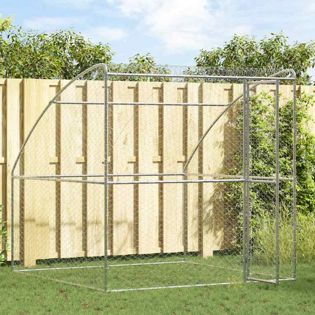 Hundehus Sølv 2 x 2 x 2 m Galvaniseret stål