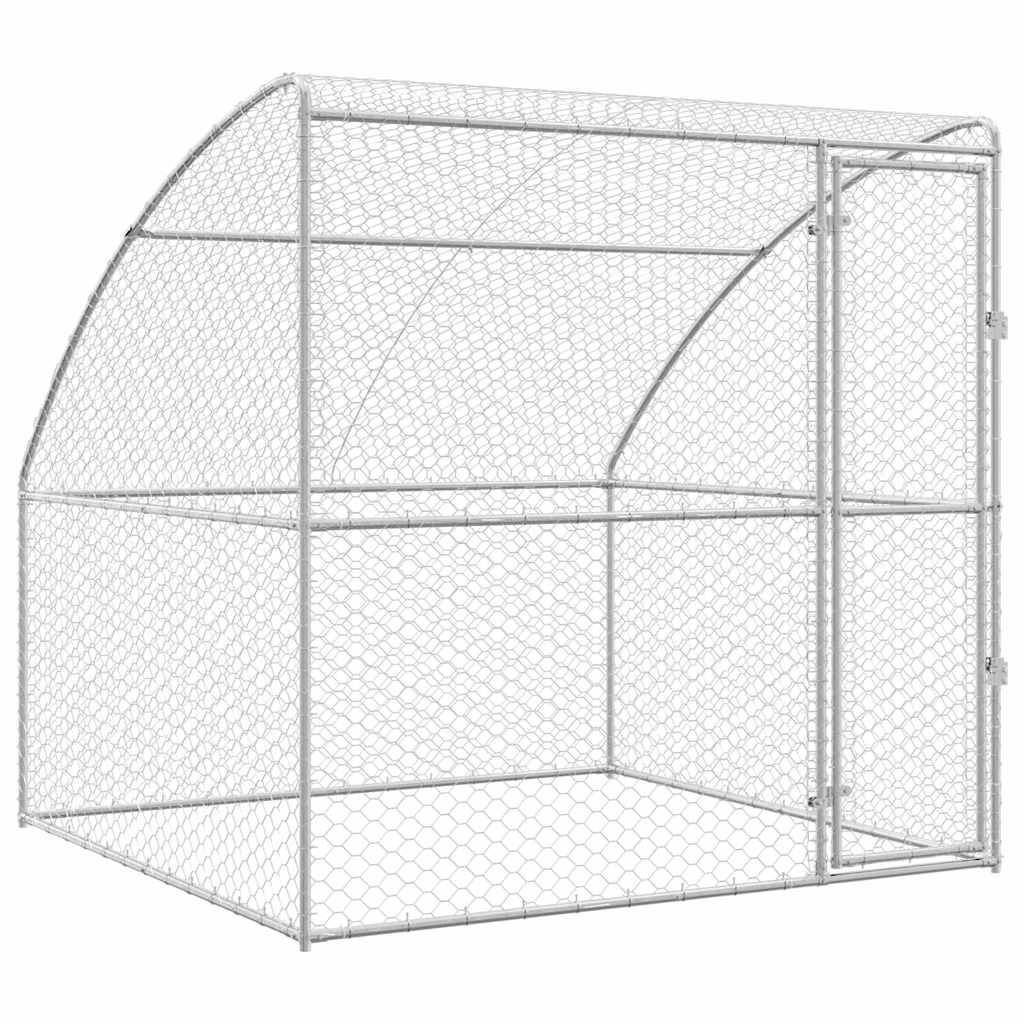 Hundehus Sølv 2 x 2 x 2 m Galvaniseret stål