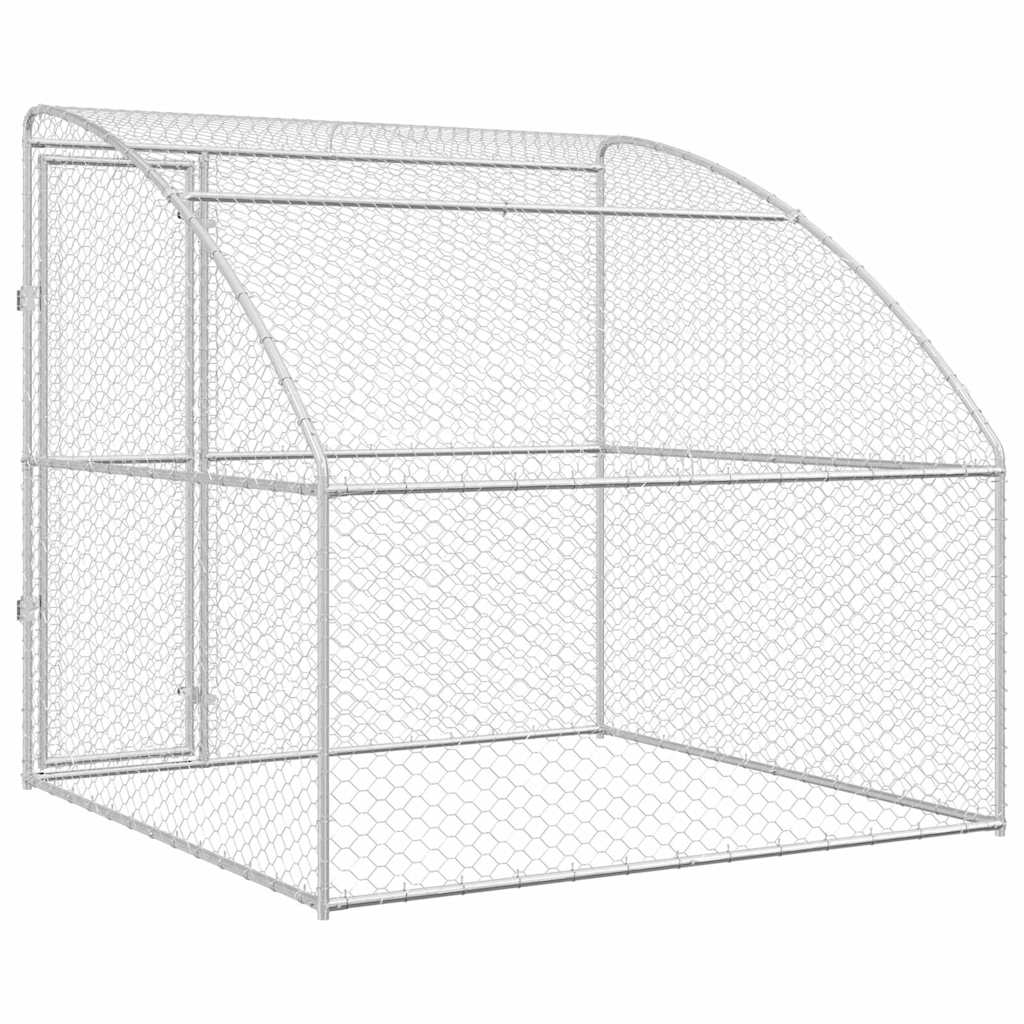 Hundehus Sølv 2 x 2 x 2 m Galvaniseret stål