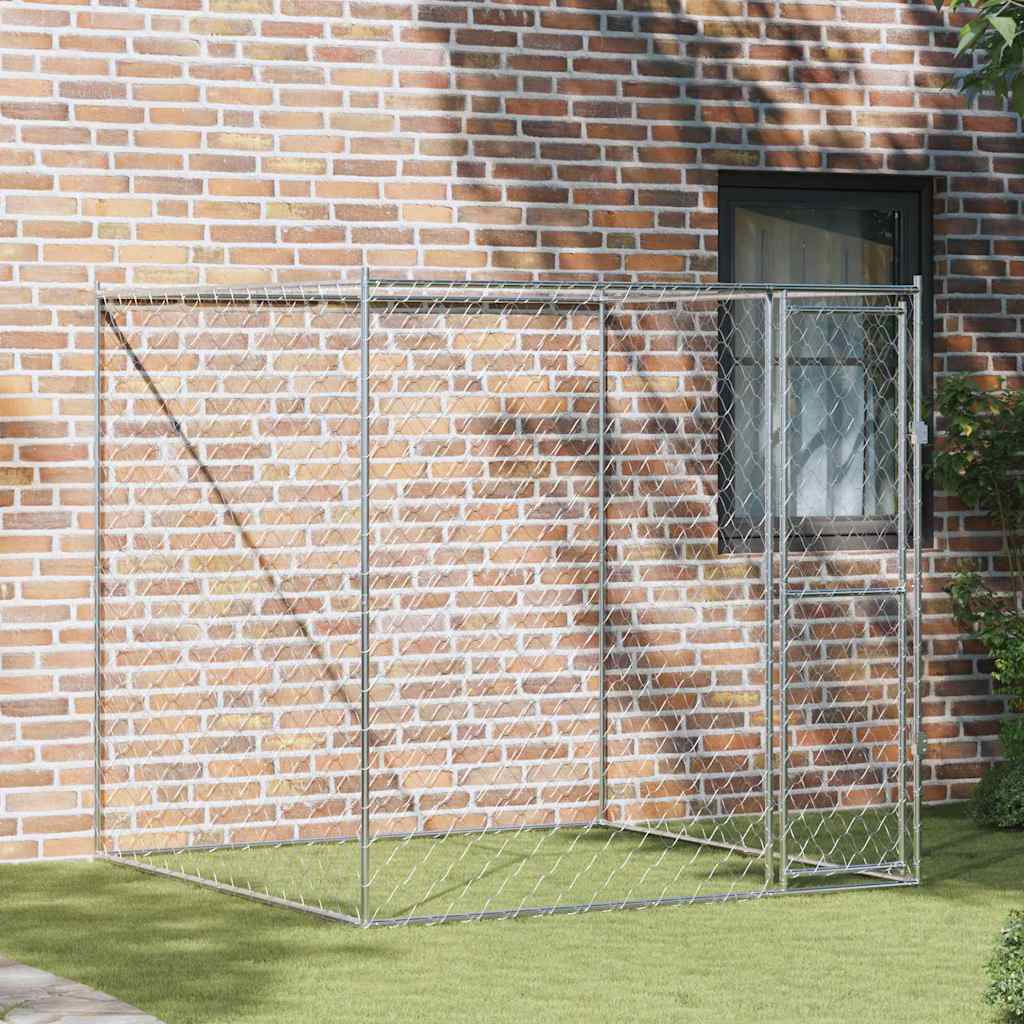 Hundebur Sølv 200 x 200 x 200 cm Galvaniseret stål