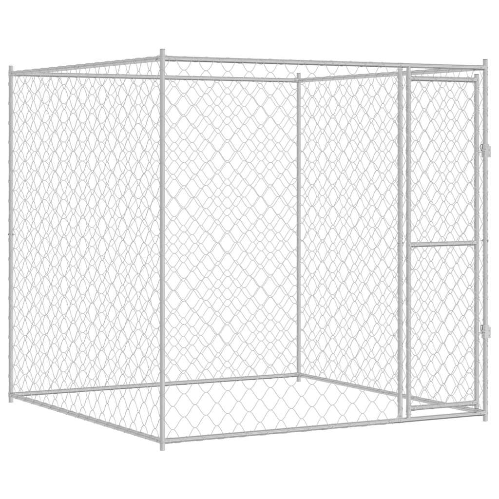 Hundebur Sølv 200 x 200 x 200 cm Galvaniseret stål