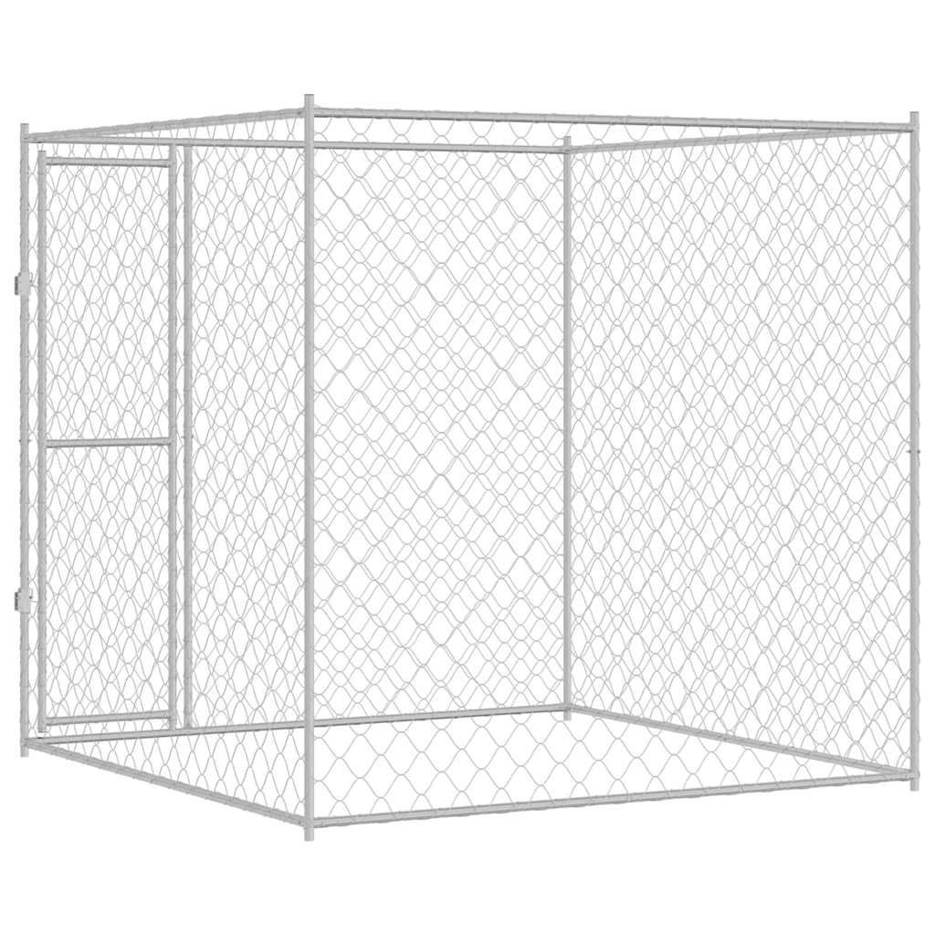 Hundebur Sølv 200 x 200 x 200 cm Galvaniseret stål