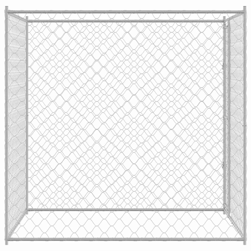 Hundebur Sølv 200 x 200 x 200 cm Galvaniseret stål