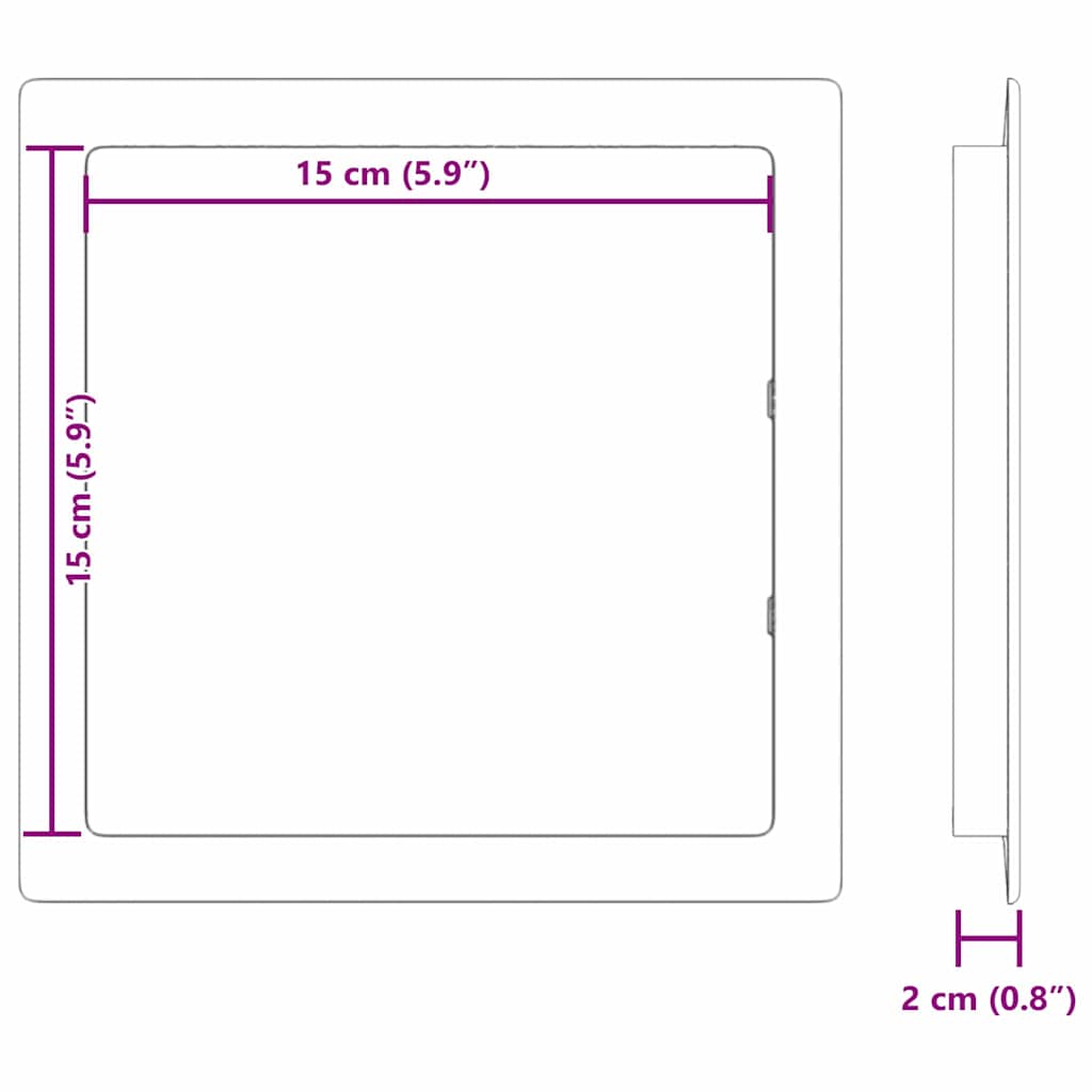 Adgangspaneler 2 stk. Hvid 15 x 15 cm ABS Plastik