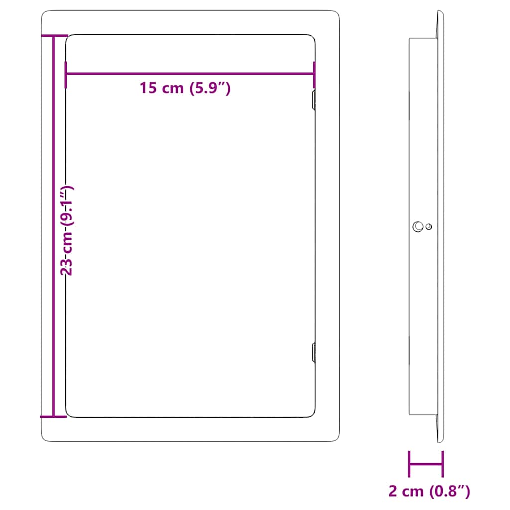 Adgangspaneler 2 stk. Hvid 15 x 23 cm ABS Plastik