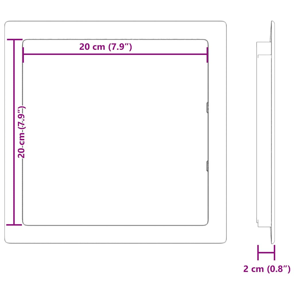 Adgangspaneler 2 stk. Hvid 20 x 20 cm ABS Plastik