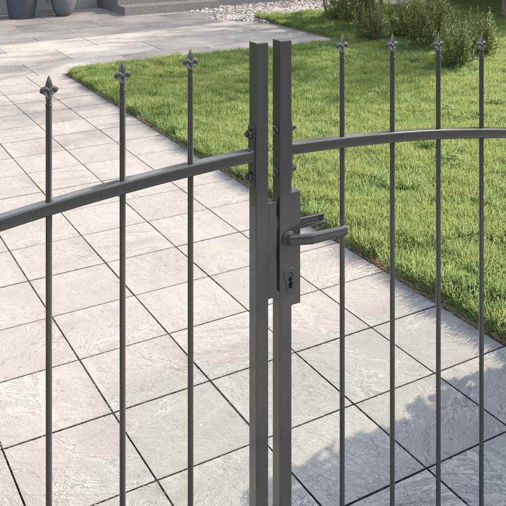 Dobbelt Port WOERDEN 299,5 x 149,5 cm Stål Grå Låses
