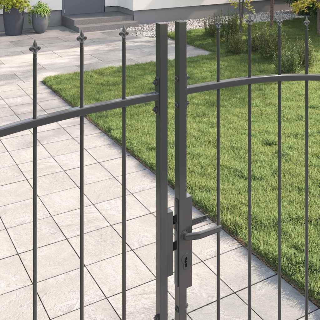 Dobbelt Port WOERDEN 400 x 224,5 cm Stål Grå Låses