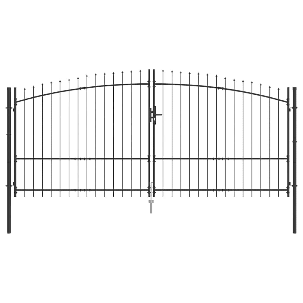 Dobbelt Port WOERDEN 400 x 224,5 cm Stål Grå Låses