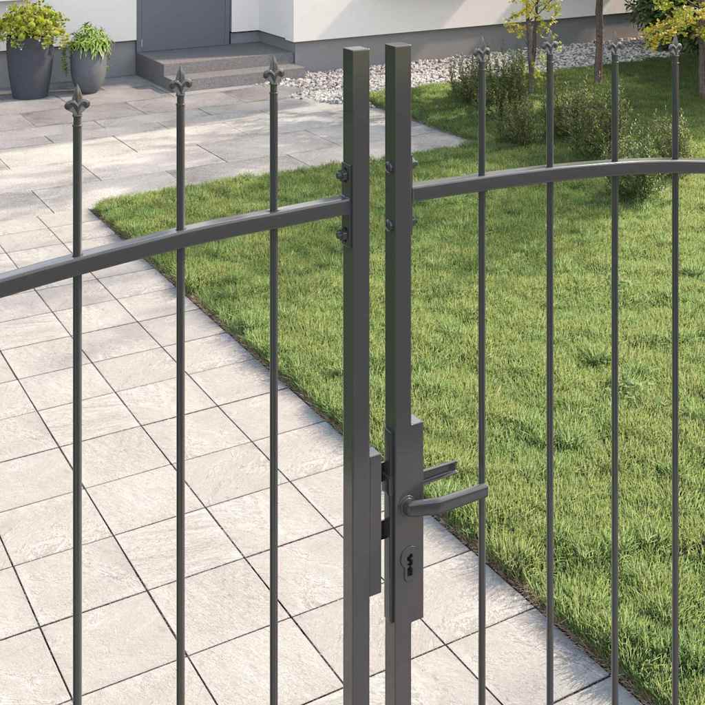 Dobbelt Port WOERDEN 400 x 249,5 cm Stål Grå Låses