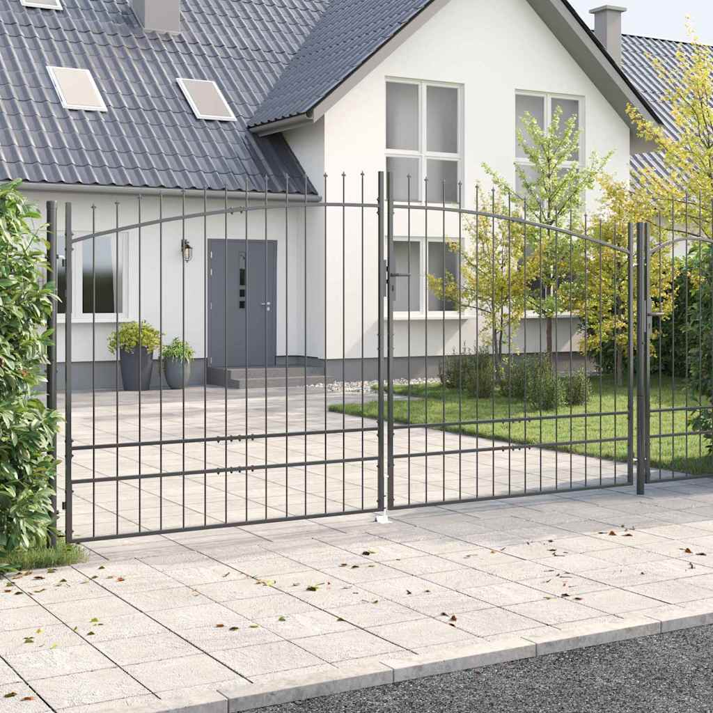 Dobbelt Port WOERDEN 400 x 249,5 cm Stål Grå Låses