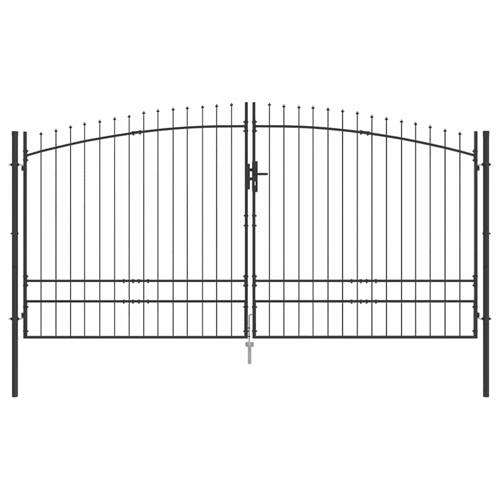 Dobbelt Port WOERDEN 400 x 249,5 cm Stål Grå Låses