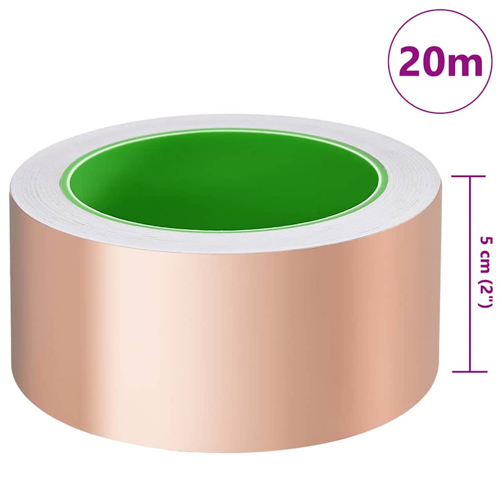 Dobbelt-sidet kobbertape til sneglebeskyttelse 50 mm x 20 m
