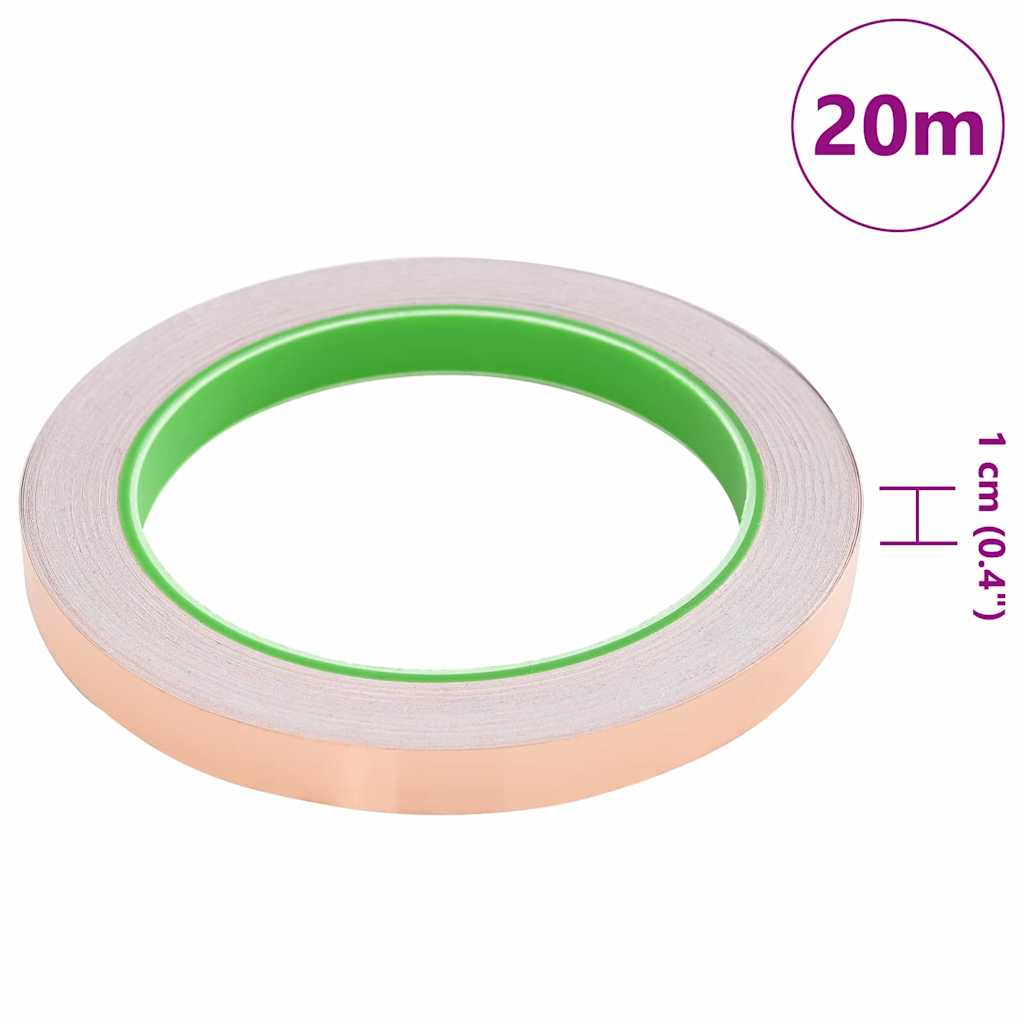 Dobbelt-sidet kobbertape til sneglebeskyttelse 10 mm x 20 m