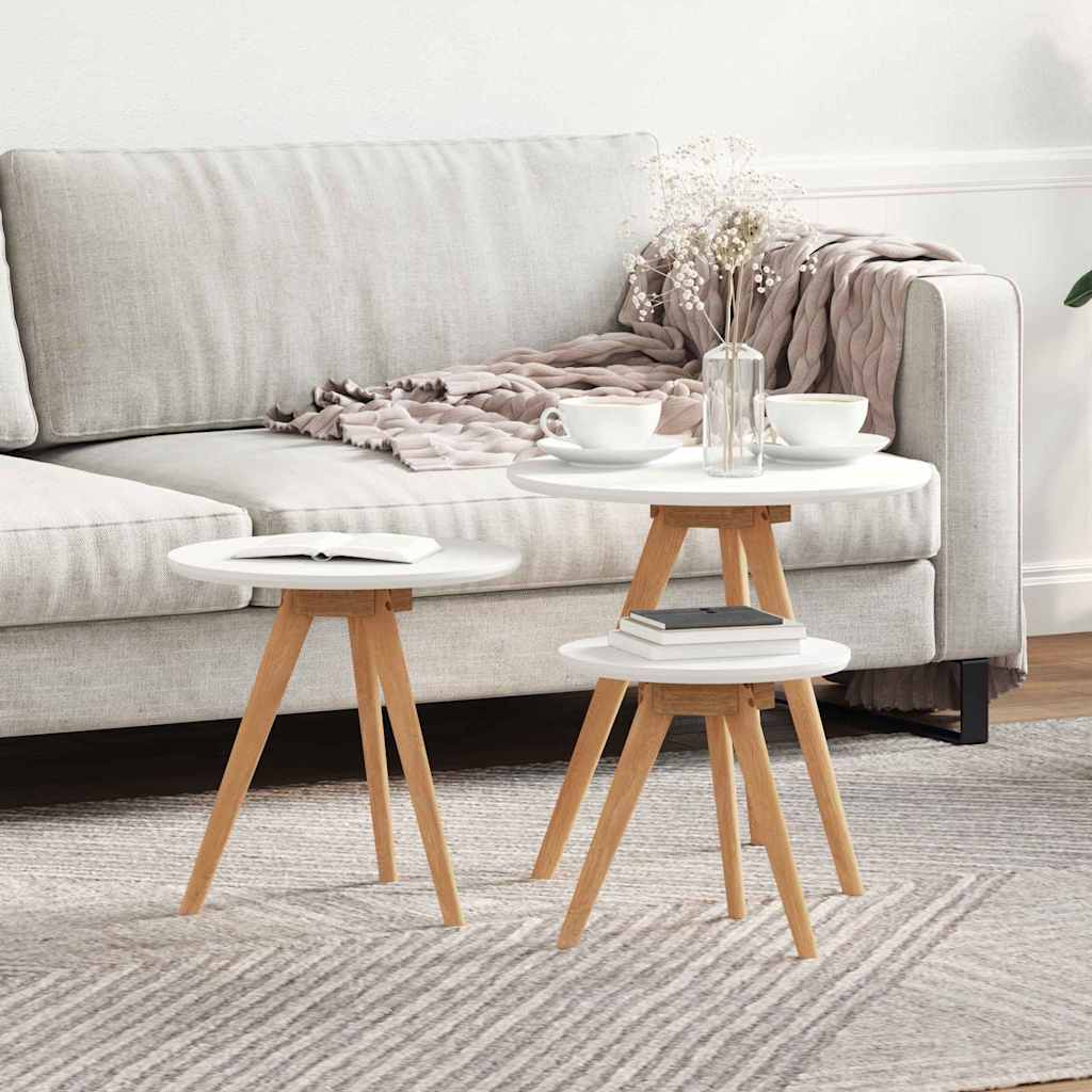 Sofabord 3 stk. Brun 50 x 50 x 46 cm Massiv valnøddetræ