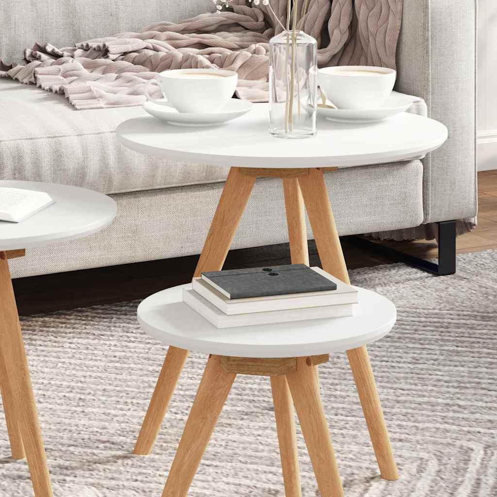 Sofabord 3 stk. Brun 50 x 50 x 46 cm Massiv valnøddetræ