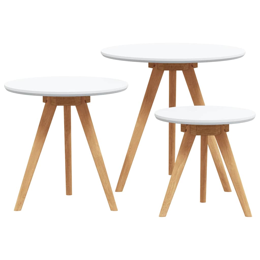 Sofabord 3 stk. Brun 50 x 50 x 46 cm Massiv valnøddetræ