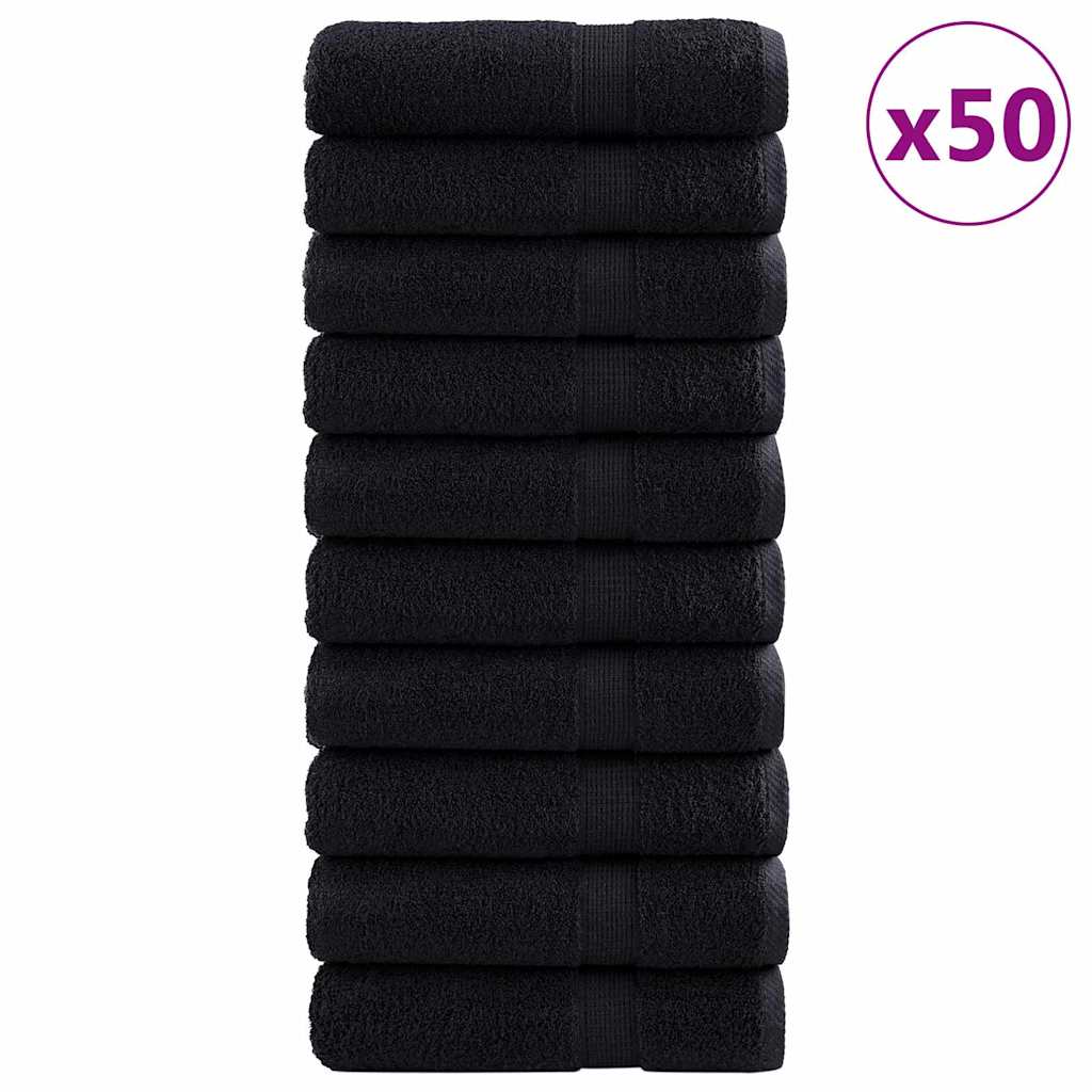 Gæstehåndklæde SOLUND 50 stk. Sort 50 x 100 cm 550 gsm