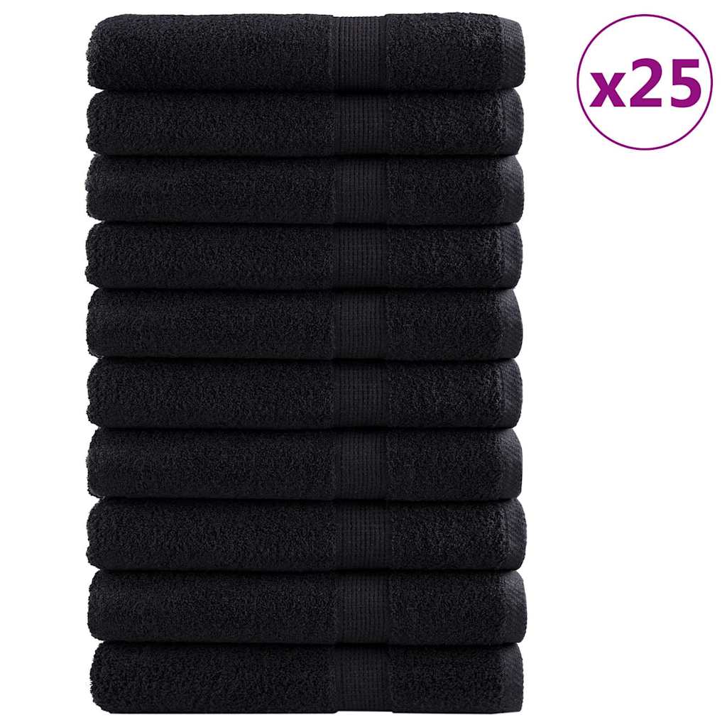 Gæstehåndklæde SOLUND 25 stk. Sort 100 x 200 cm 550 gsm