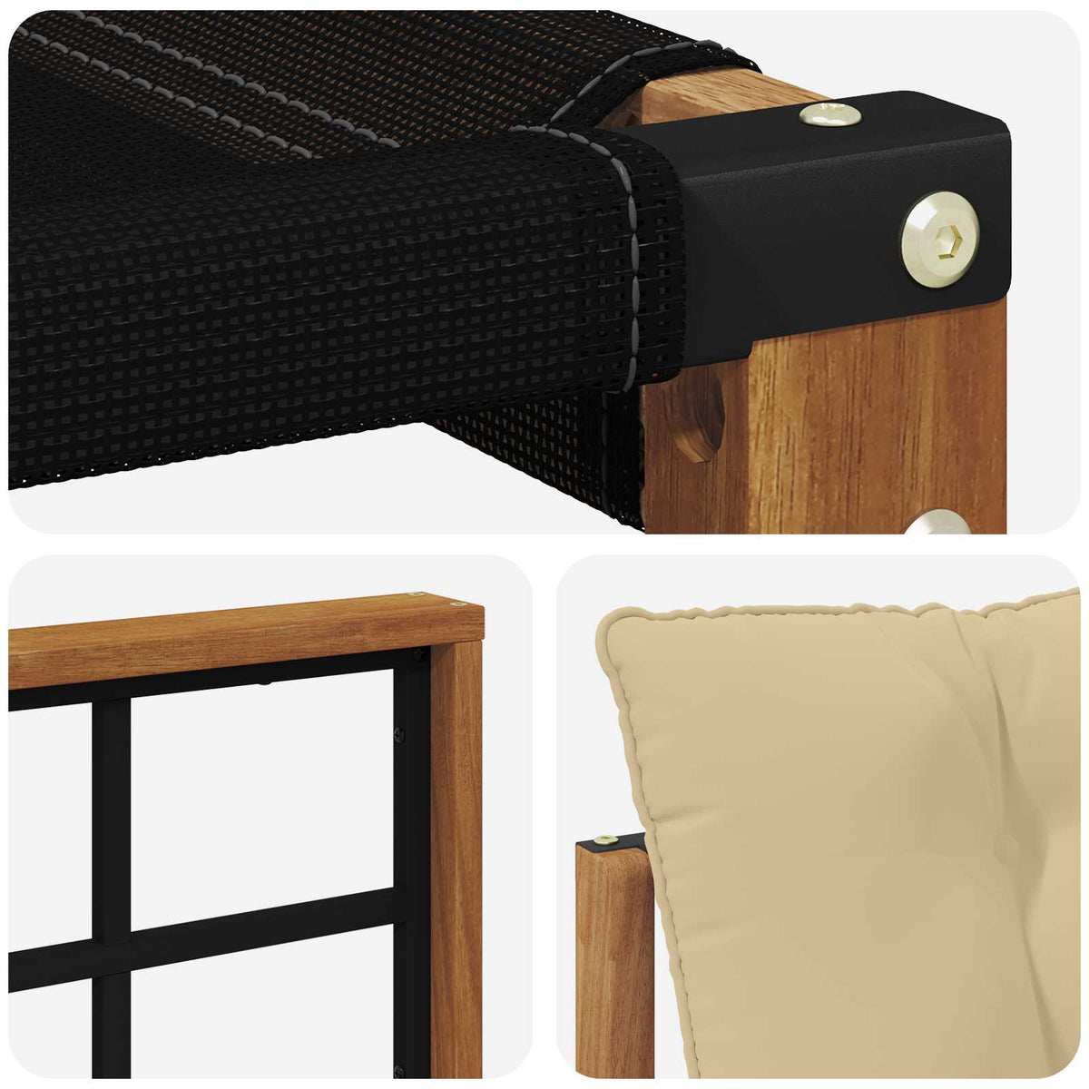 Udendørs sofagruppe 3 stk. Naturlig og Beige
