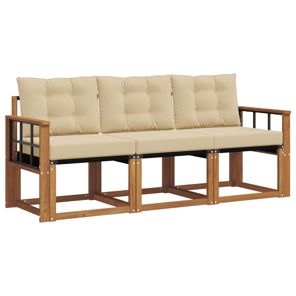 Udendørs sofagruppe 3 stk. Naturlig og Beige