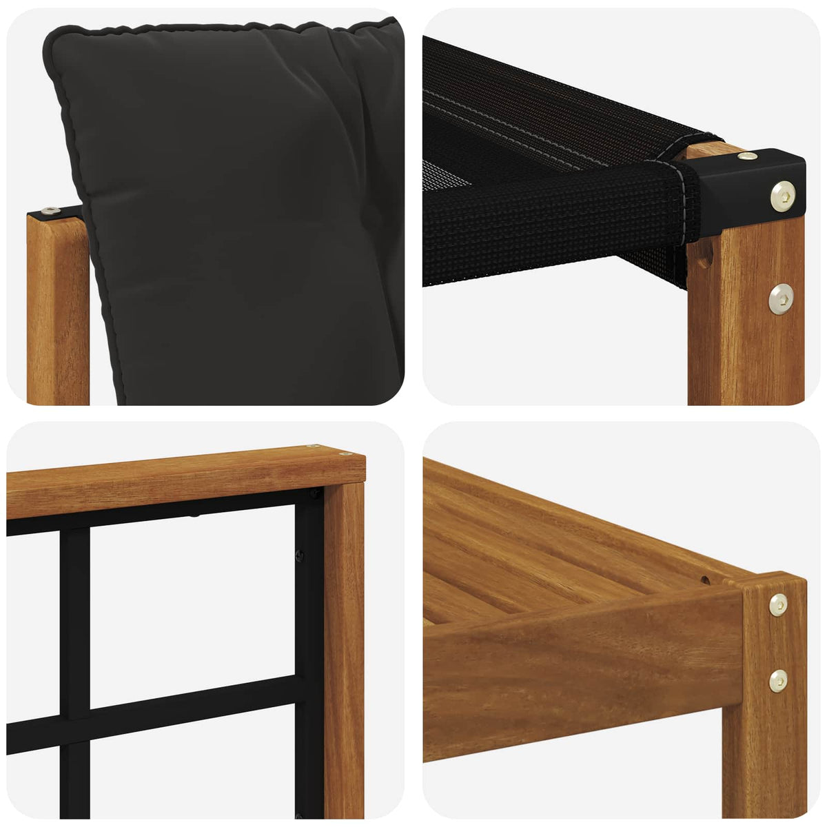 Udendørs sofagruppe 8 stk. Naturlig og sort
