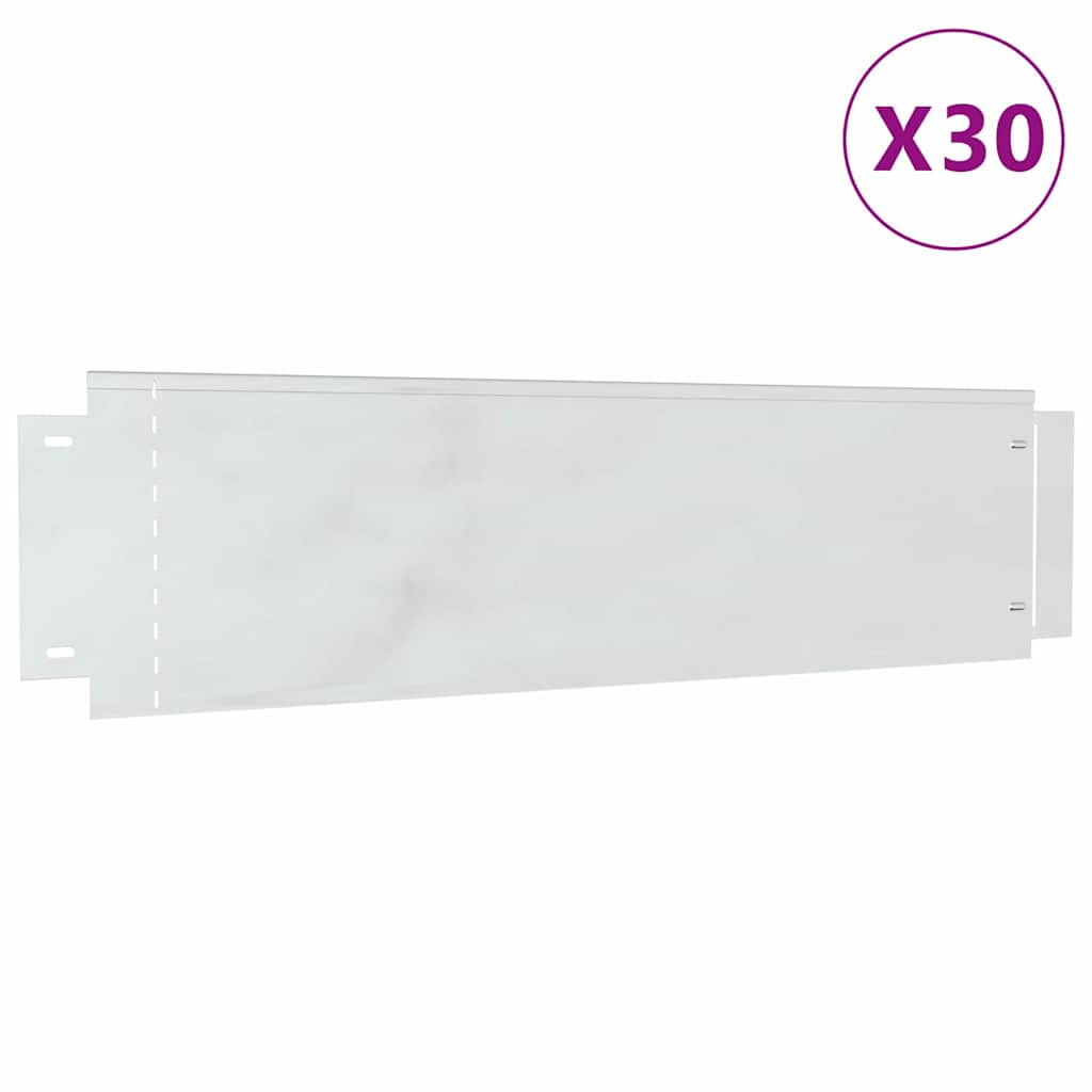 Plænekanter 30 stk. 100 x 25 x 0,07 cm Galvaniseret stål Sølv