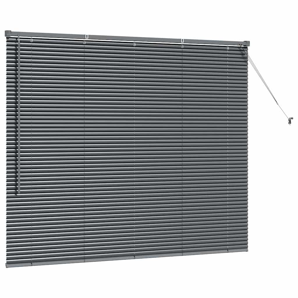 Persienner Mørkegrå 130 x 155 cm 25 mm Aluminium