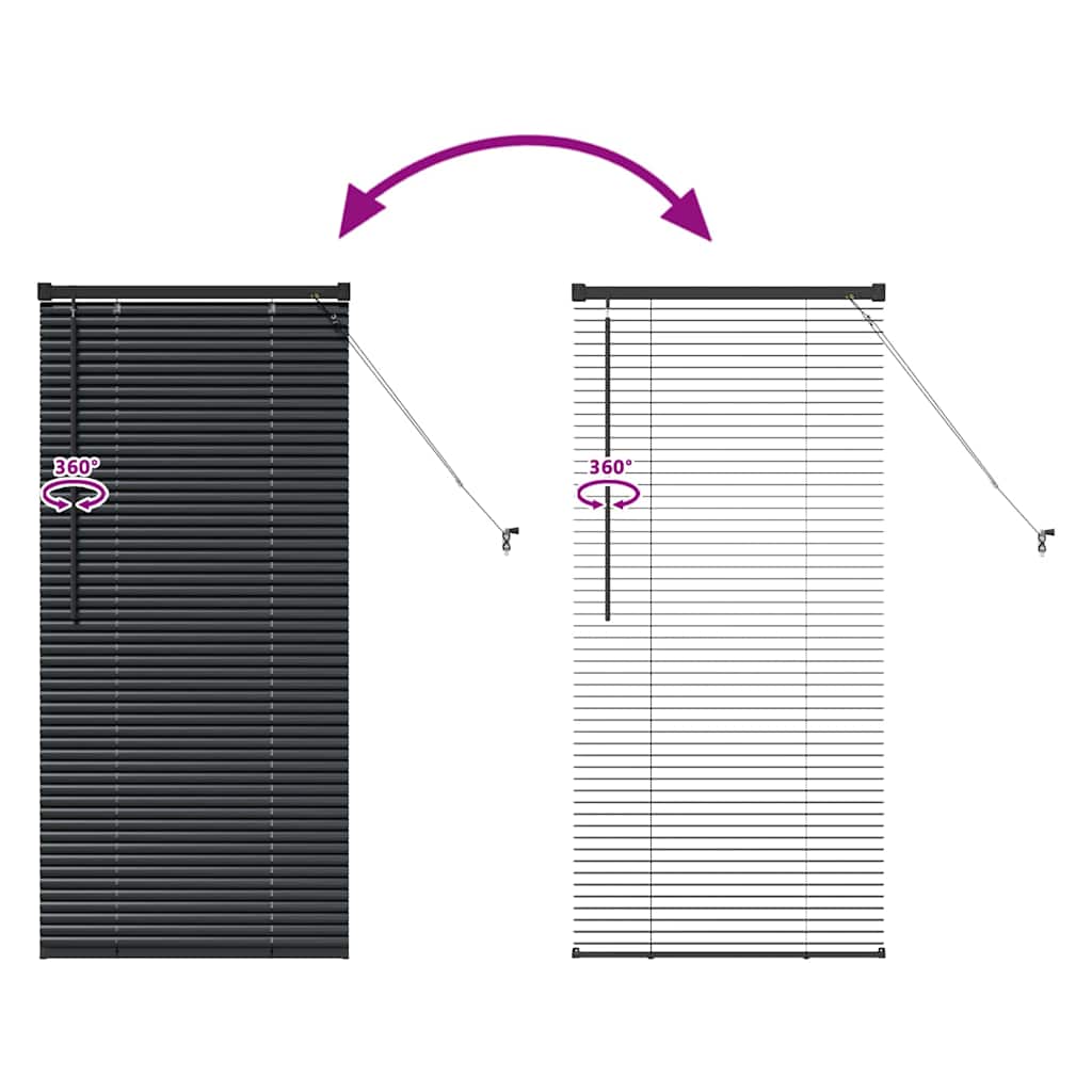 Persienner Sort 60 x 2,5 x 130 cm 25 mm Aluminium