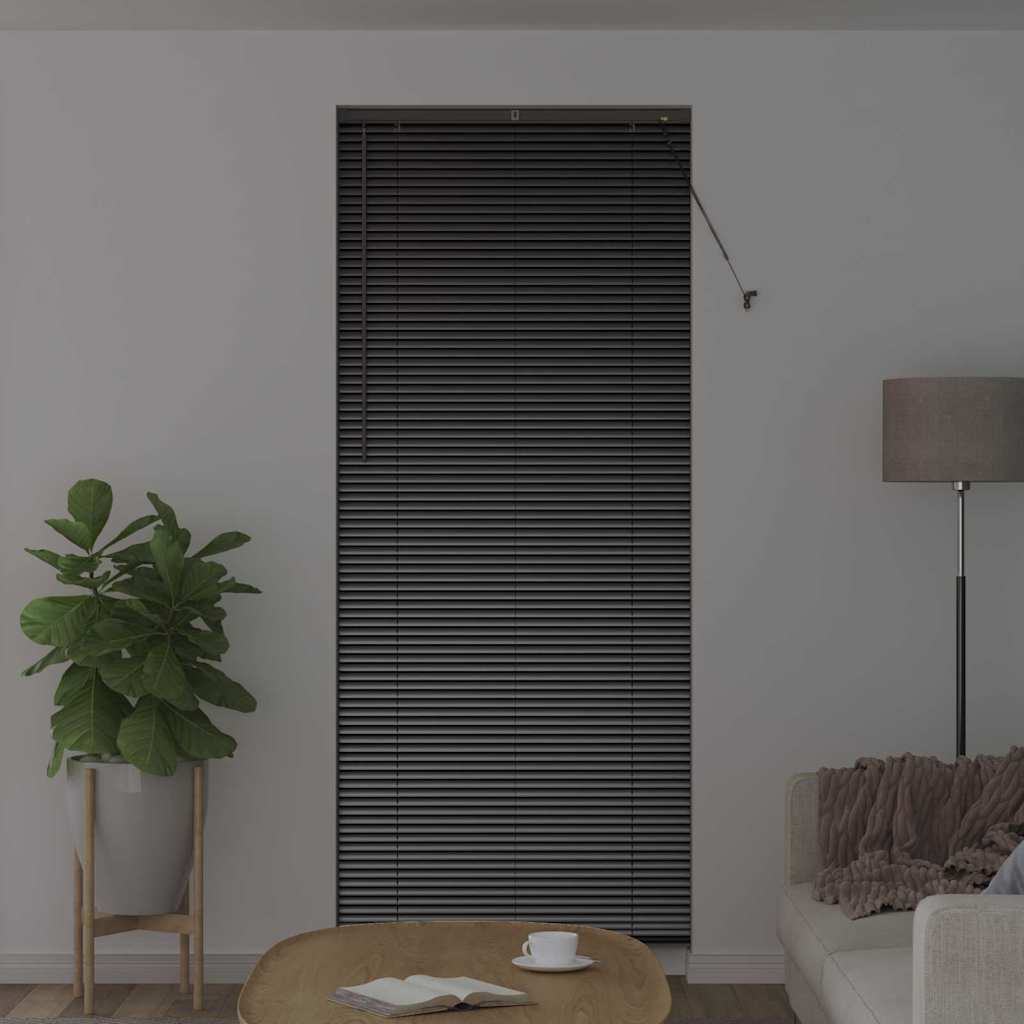 Persienner Sort 220 x 85 cm 25 mm Aluminium