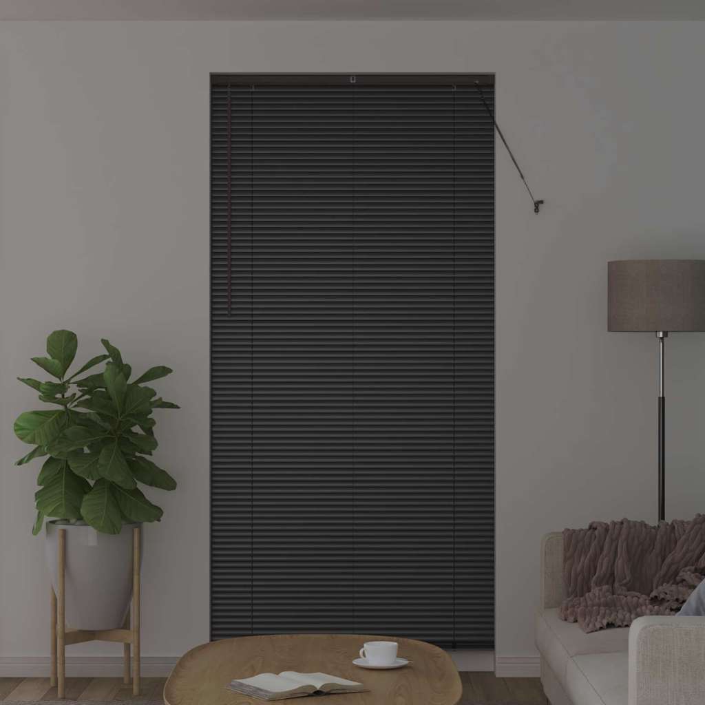 Persienner Sort 220 x 105 cm 25 mm Aluminium