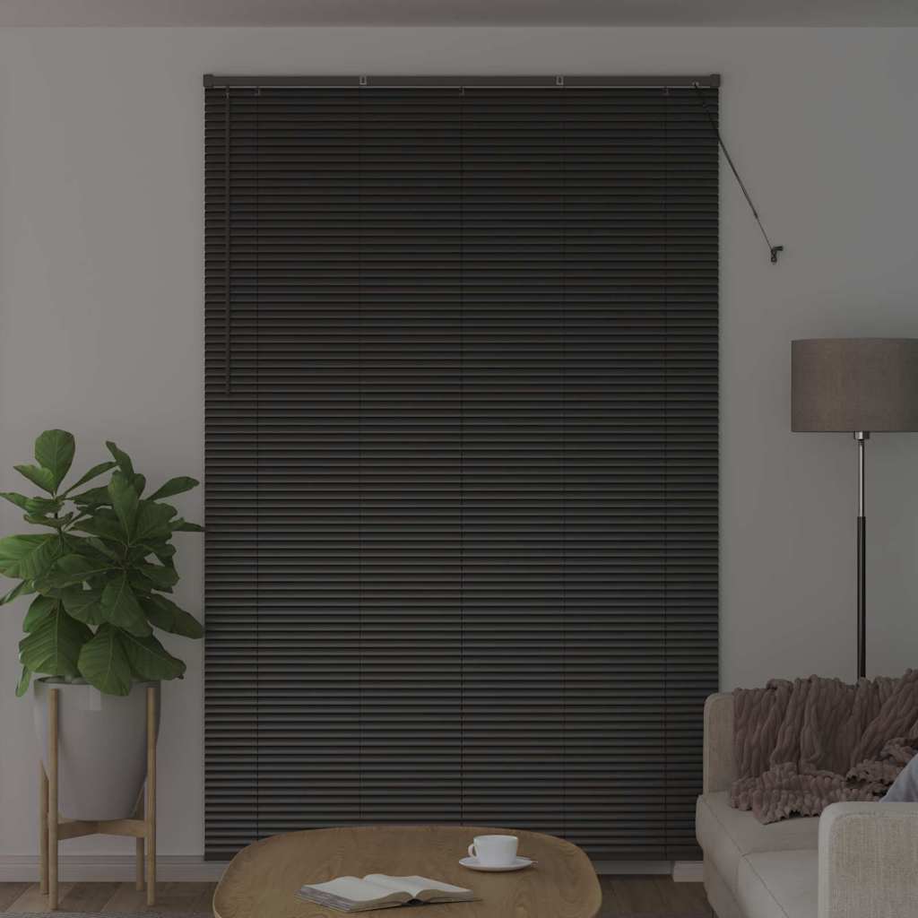 Persienner Sort 220 x 145 cm 25 mm Aluminium