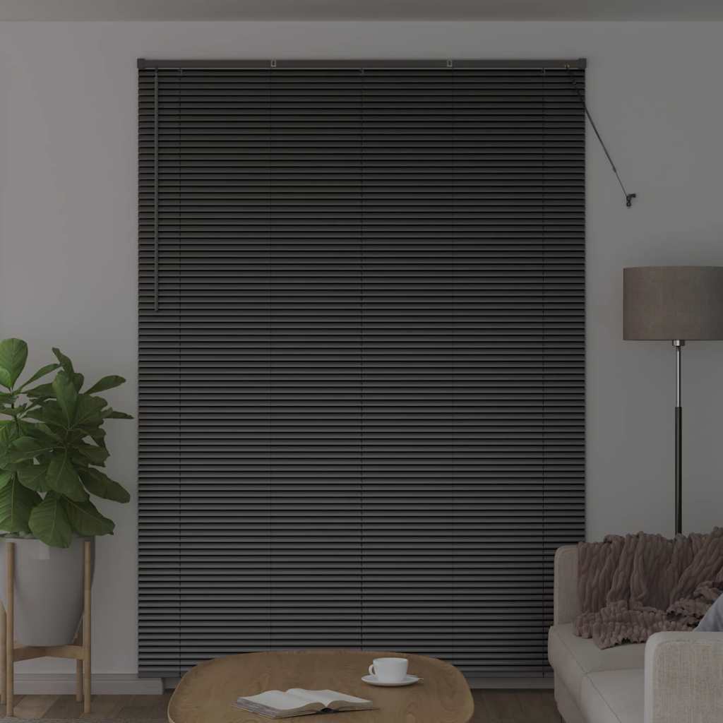 Persienner Sort 220 x 155 cm 25 mm Aluminium