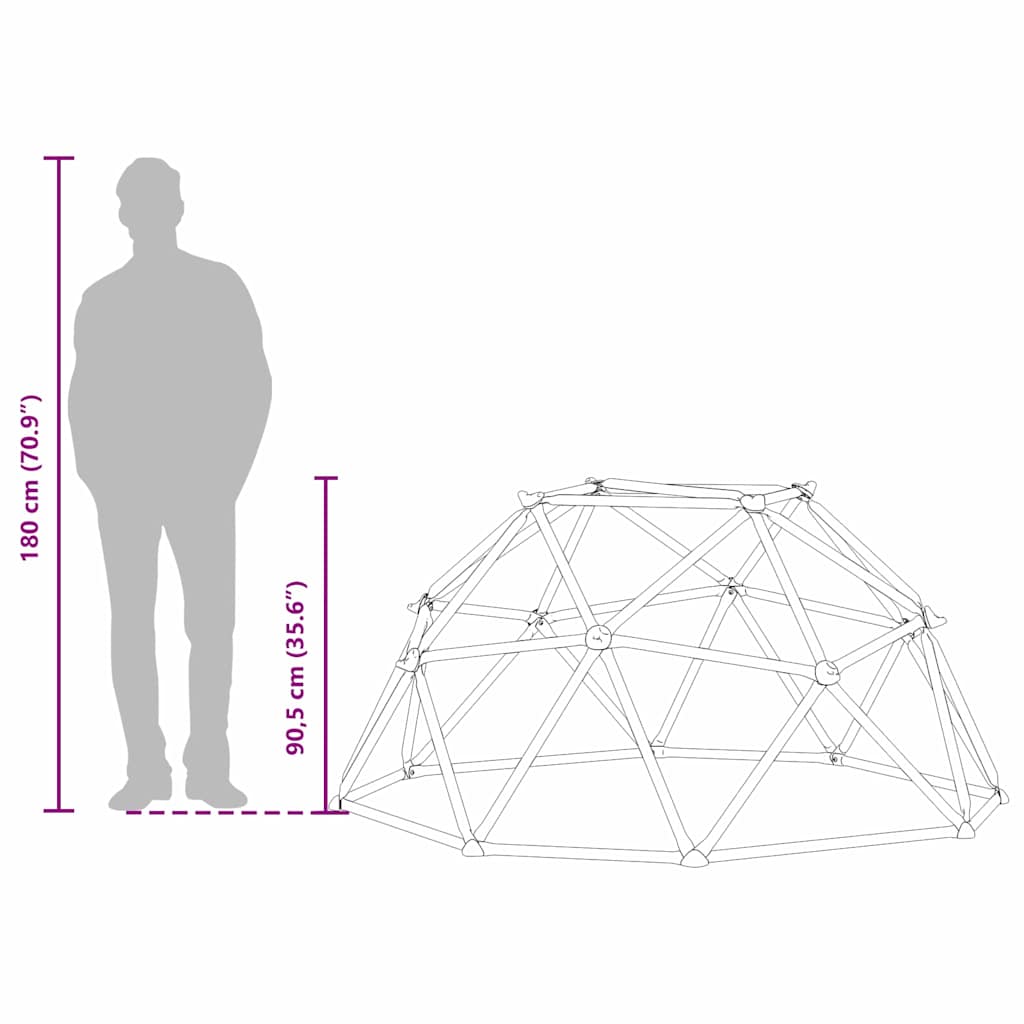 Børns klatre-dome Blå 6FT uden skyder Stål
