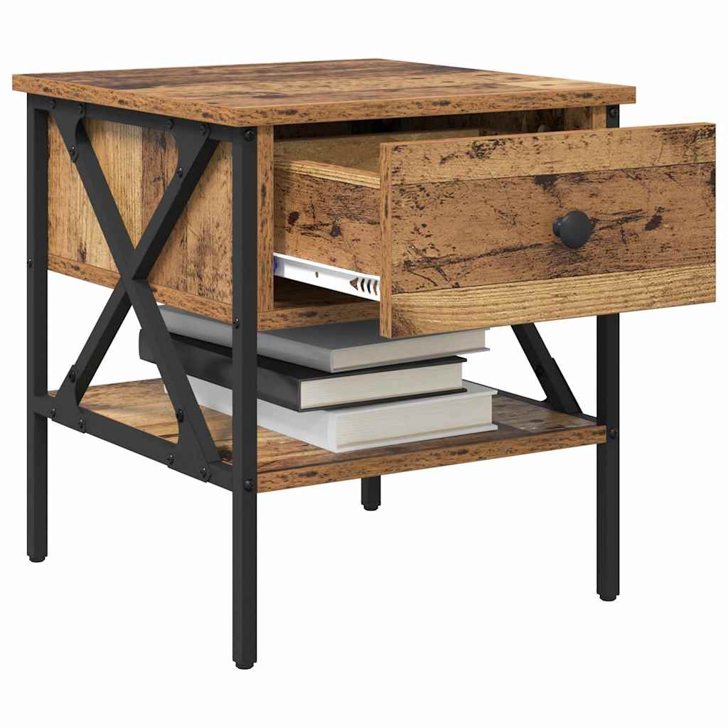 Sengebord 2 stk. Gammelt træ 40 x 42 x 45 cm