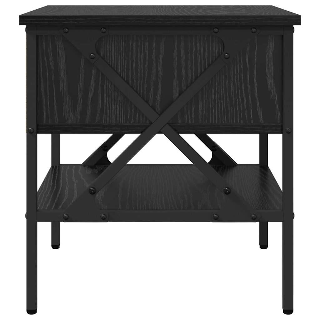 Sengebord Sort eg 40 x 42 x 45 cm Laminat træ og metal