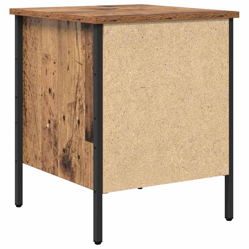 Sengebord Gammelt træ 40 x 42 x 50 cm Laminat træ og metal