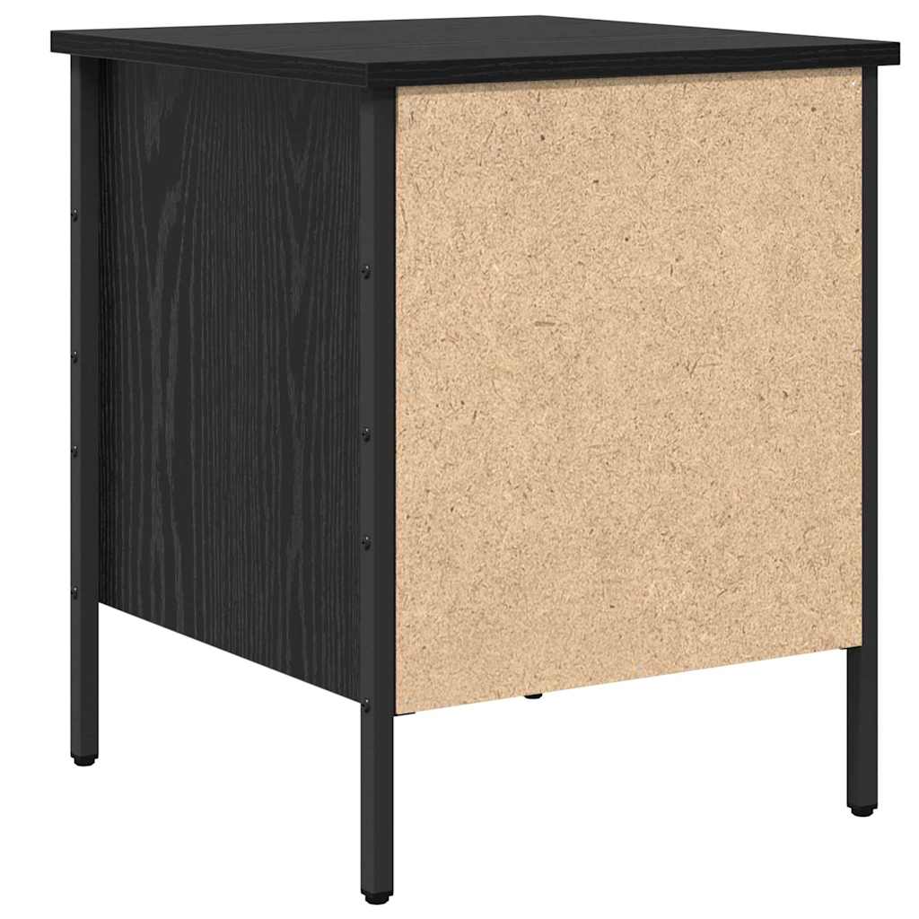 Sengebord Sort eg 40 x 42 x 50 cm Laminat træ og metal