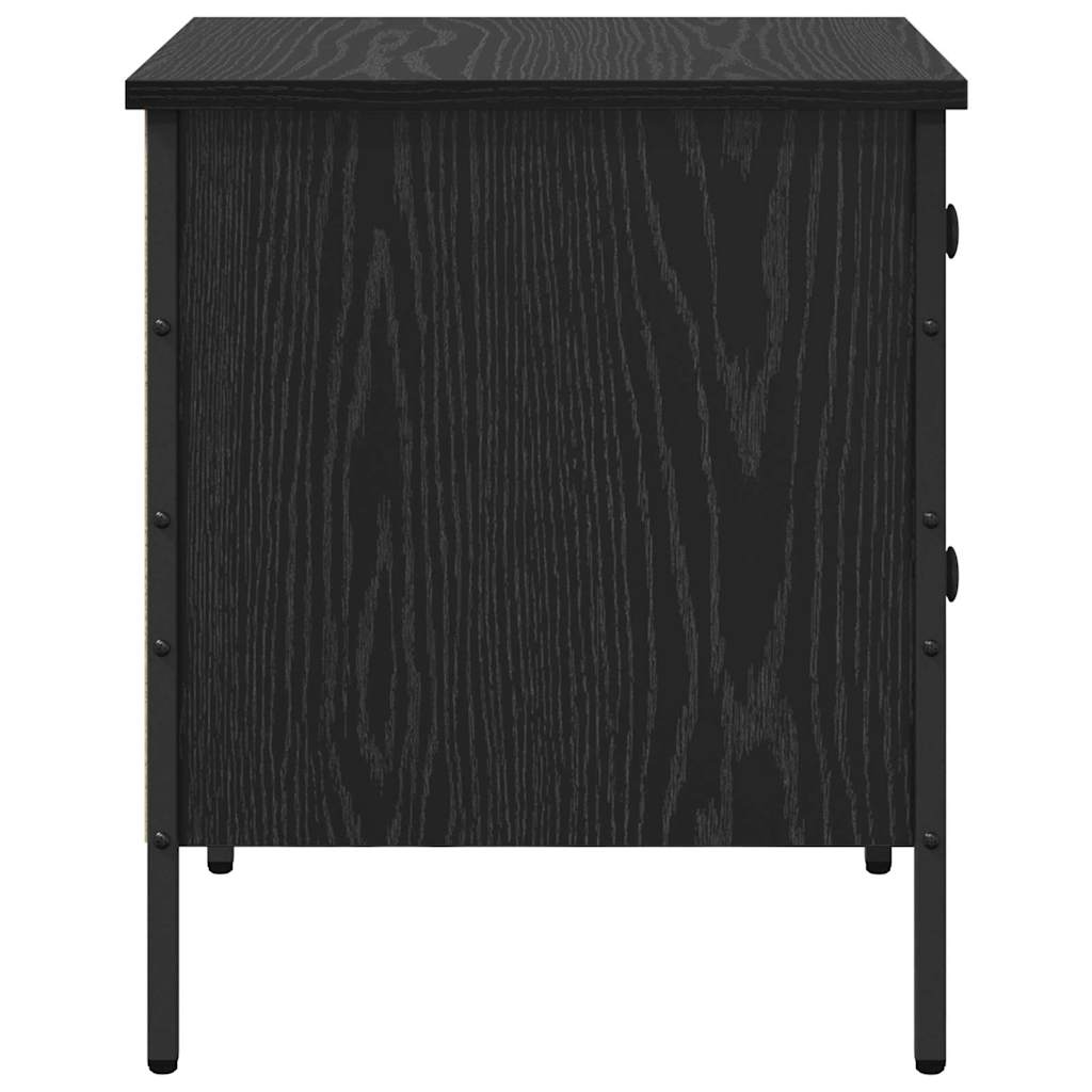 Sengebord Sort eg 40 x 42 x 50 cm Laminat træ og metal
